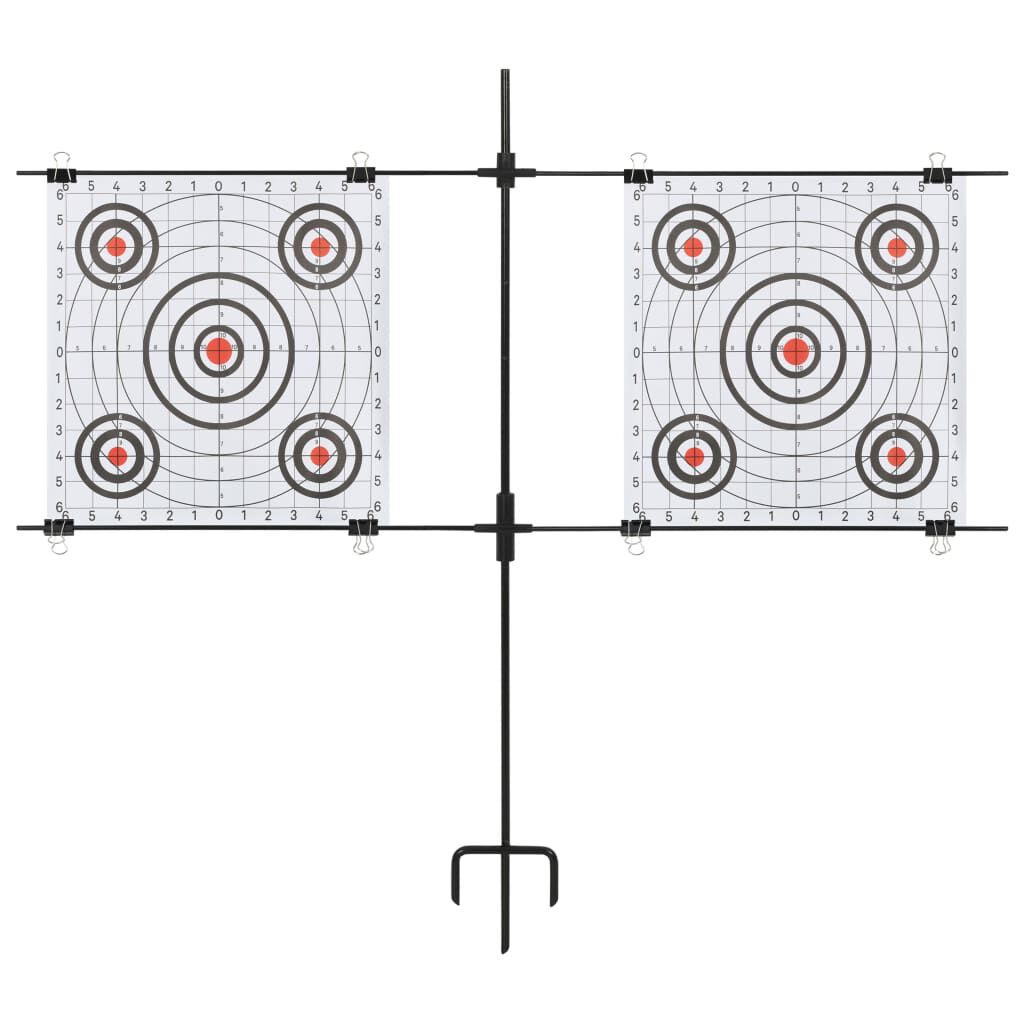 vidaXL Target Paper Stand with Shooting Papers 78x76 cm Steel