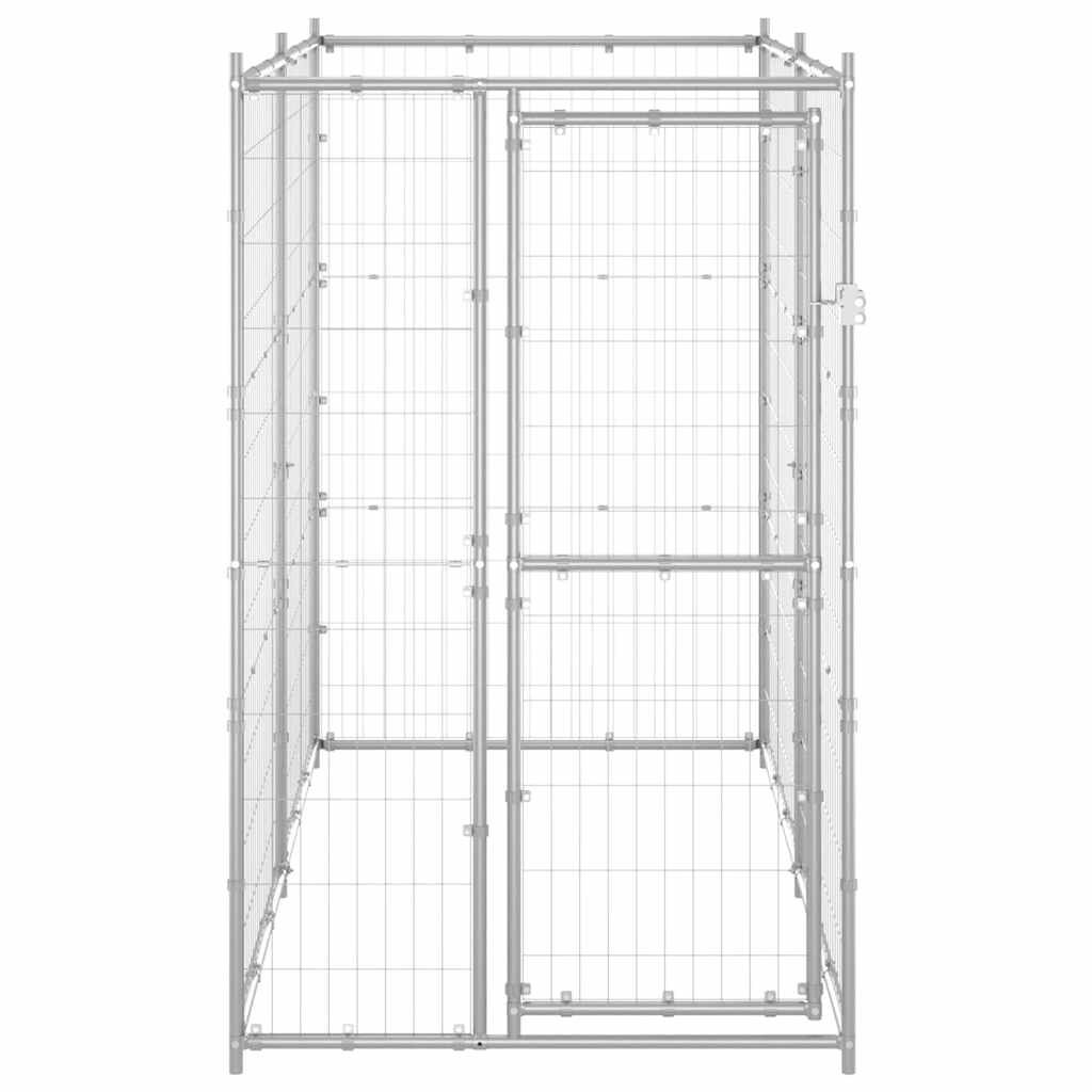 vidaXL Outdoor Dog Kennel Galvanised Steel 110x220x180 cm