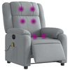 vidaXL Electric Massage Recliner Chair Light Grey Fabric