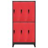 vidaXL Locker Cabinet Anthracite and Red 90x45x180 cm Steel