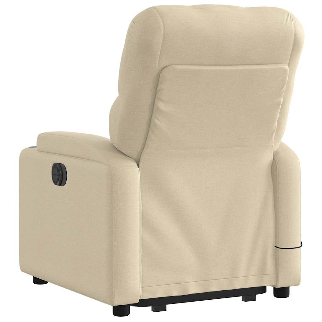 vidaXL Electric Stand up Massage Recliner Chair Cream Fabric