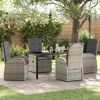vidaXL Garden Dining Set with Cushion 5 pcs Grey Poly Rattan