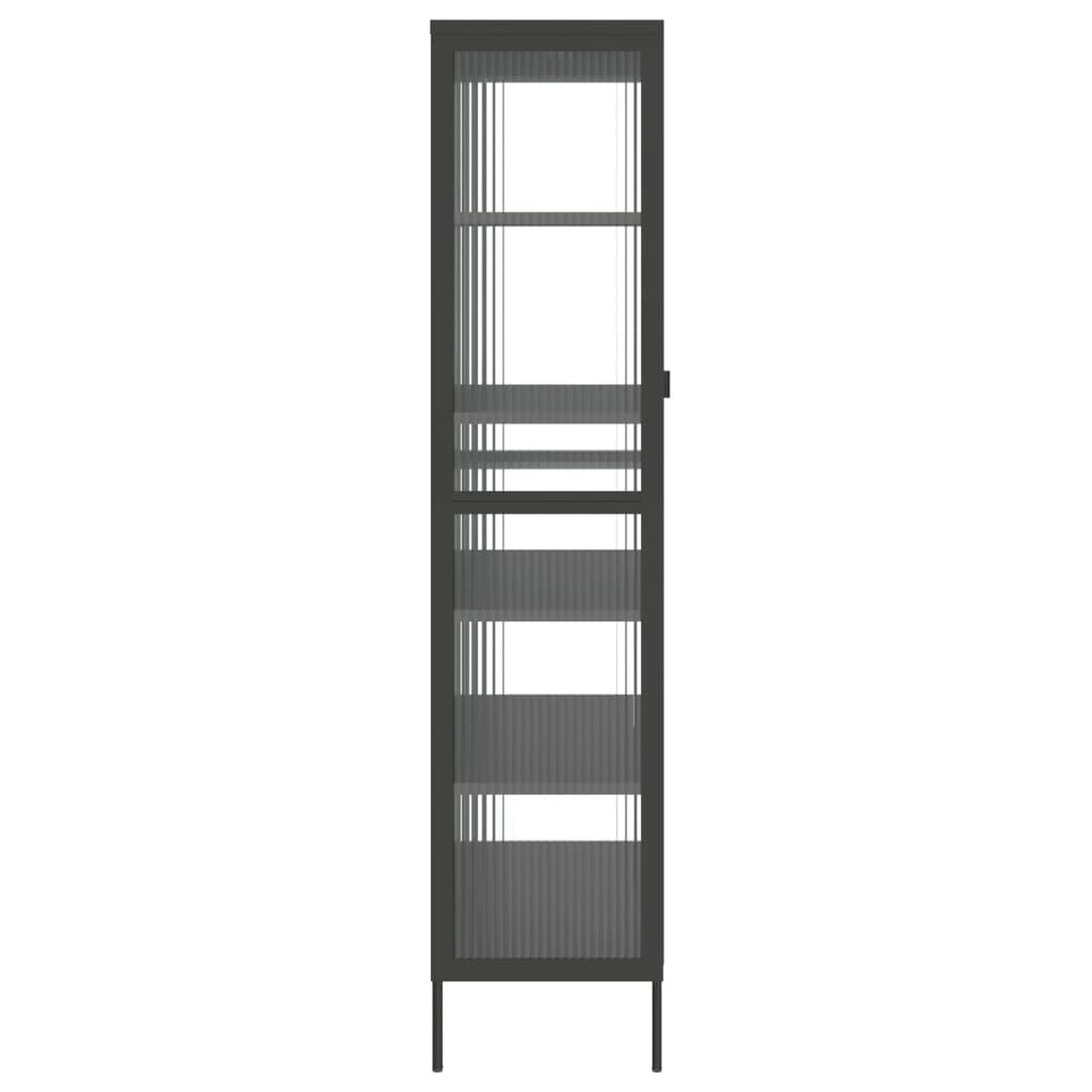vidaXL Highboard Black 85x40x180 cm Glass and Steel