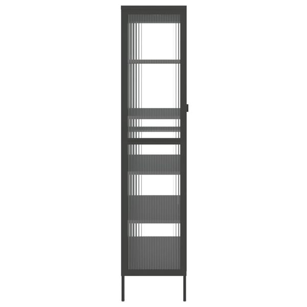vidaXL Highboard Black 85x40x180 cm Glass and Steel
