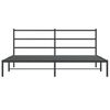 vidaXL Metal Bed Frame without Mattress with Headboard Black 193x203cm