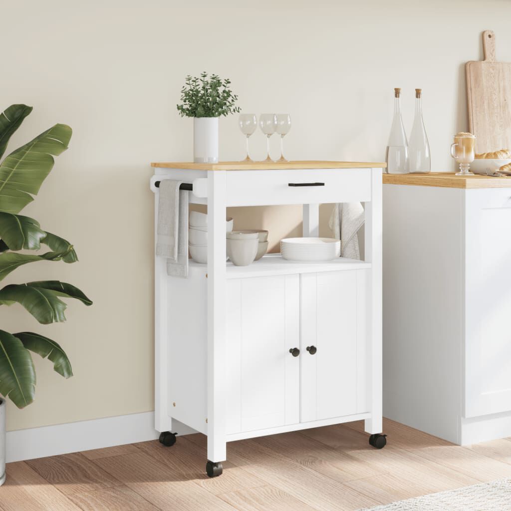 vidaXL Kitchen Trolley MONZA 60x40x90 cm Solid Wood Pine