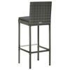 vidaXL 3 Piece Garden Bar Set with Cushions Grey