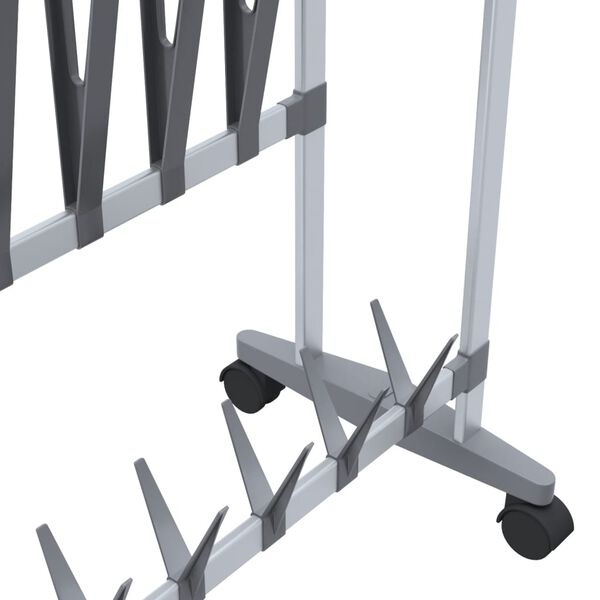 vidaXL Shoe Rack with Wheels Silver 89x27x120 cm