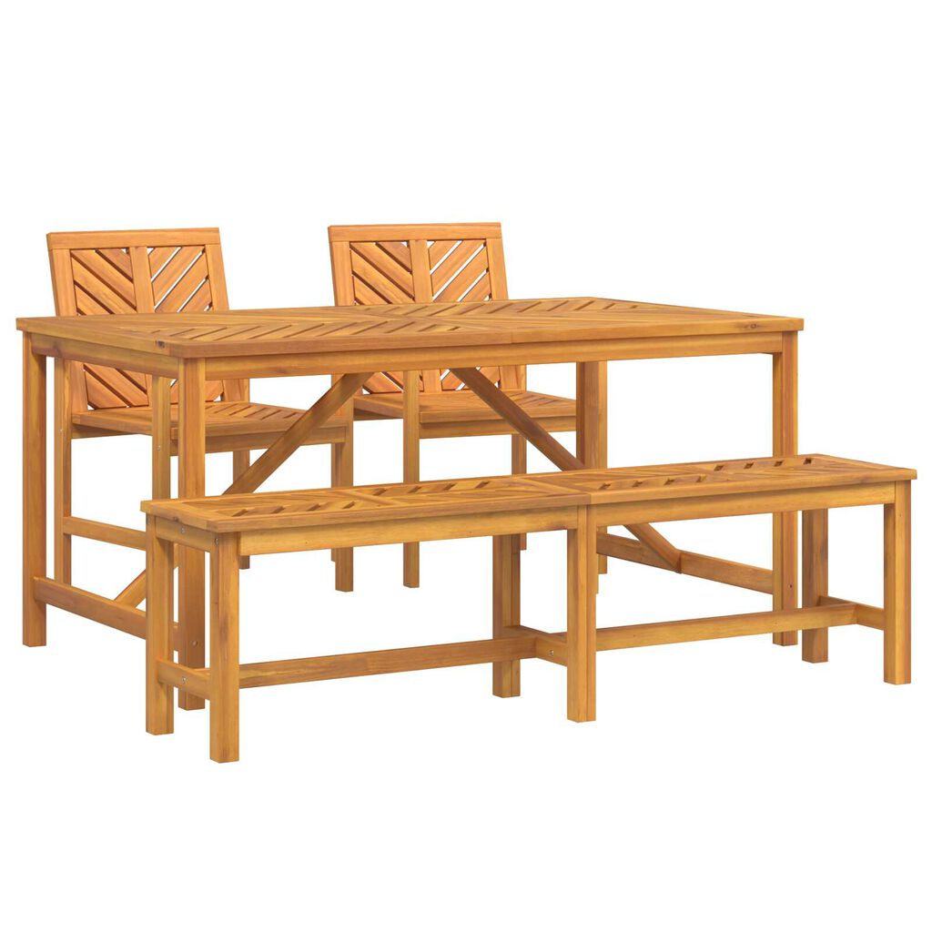 vidaXL Garden Dining Set 4 pcs Brown 150 x 90 x 74 cm