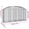 vidaXL Arched Gabion Basket 200x50x100/120 cm Galvanised Iron