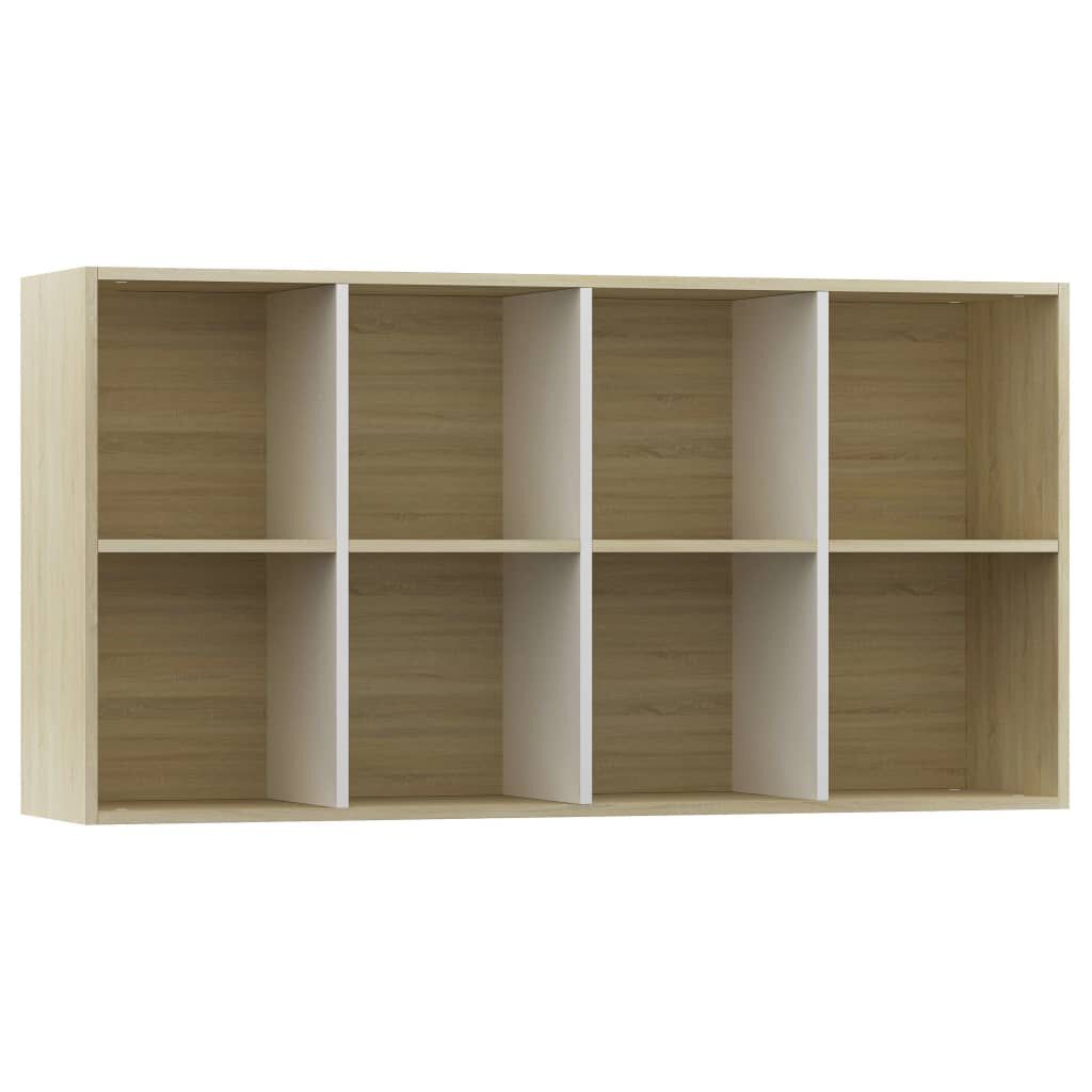 vidaXL Book Cabinet/TV Cabinet White and Sonoma Oak 36x30x114 cm Engineered Wood