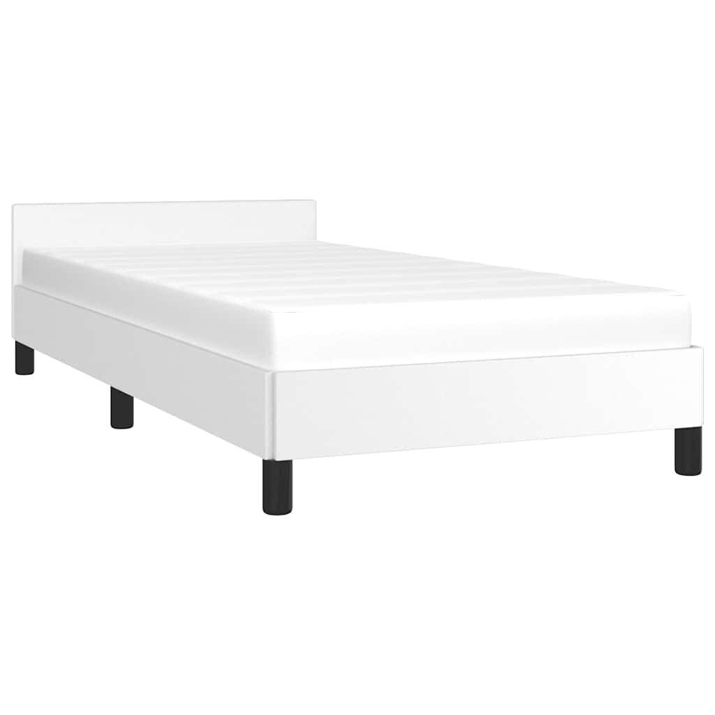 vidaXL Bed Frame without Mattress White Twin XL Faux Leather