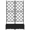 vidaXL Garden Planter 2 pcs Black 80 x 40 x 125.5 cm Steel
