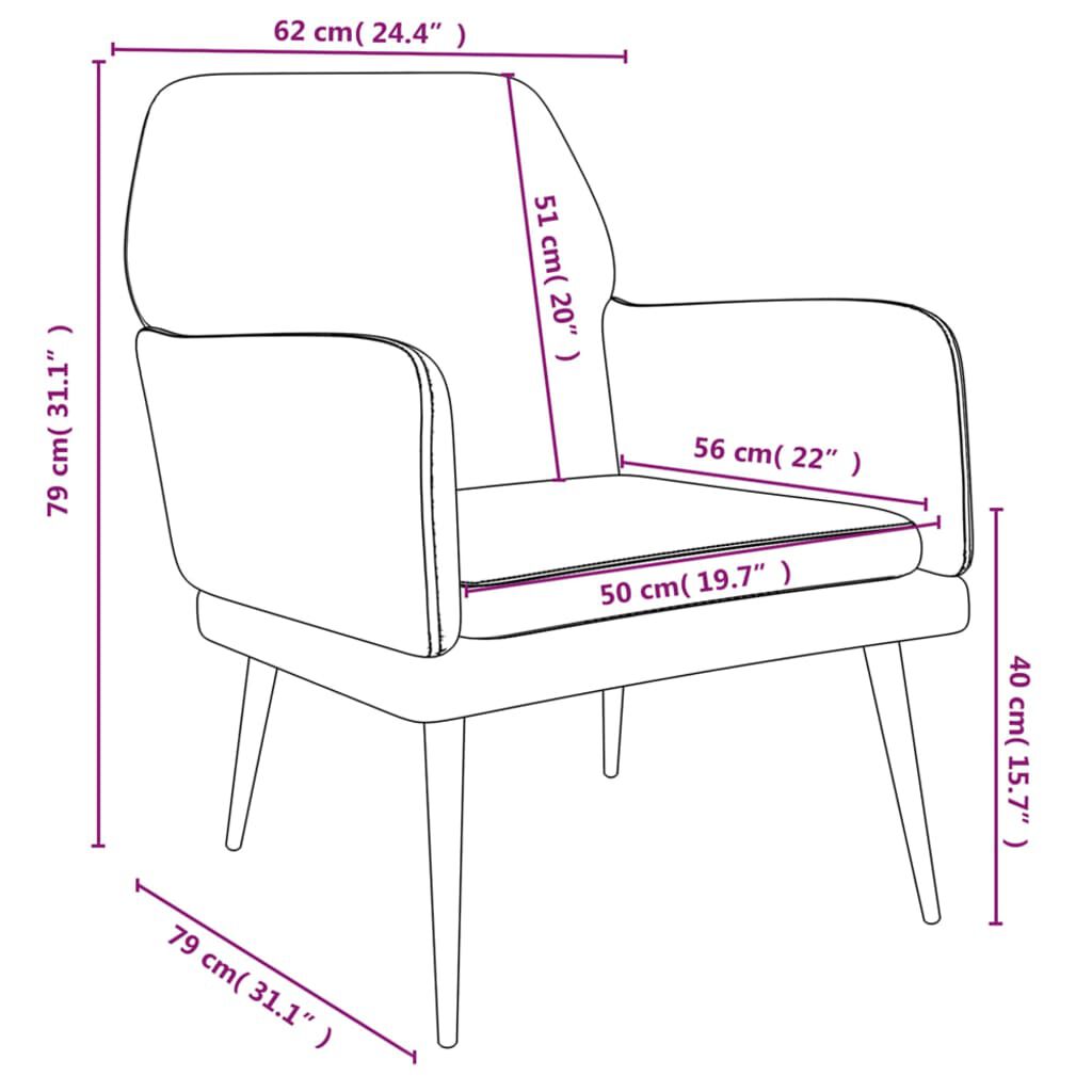 vidaXL Armchair Dark Grey 62x79x79 cm Velvet