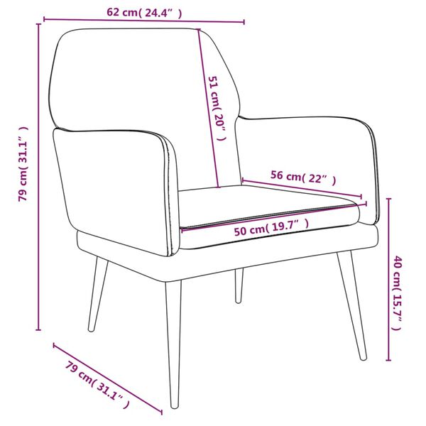 vidaXL Armchair Dark Grey 62x79x79 cm Velvet