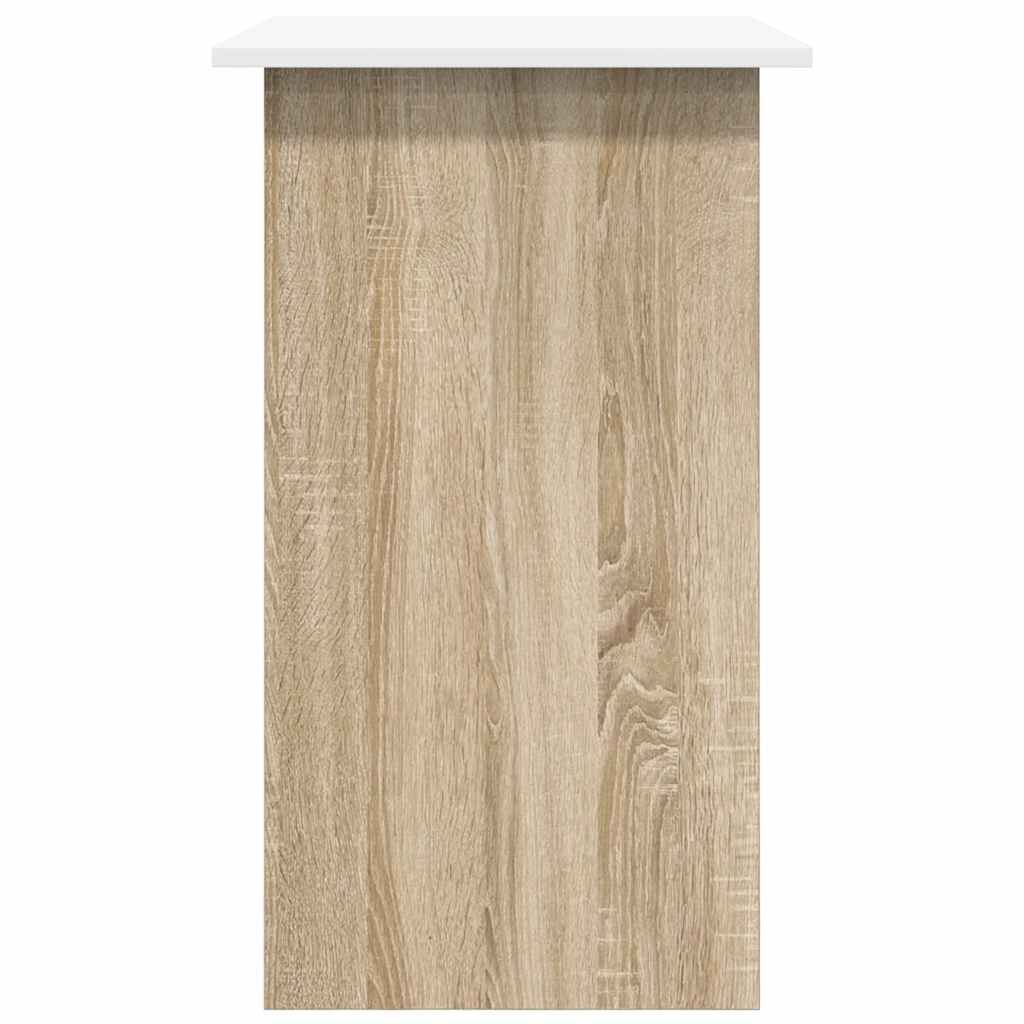 vidaXL Desk White and Sonoma Oak 80x45x74 cm Engineered Wood