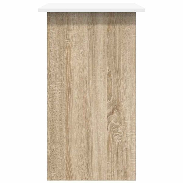vidaXL Desk White and Sonoma Oak 80x45x74 cm Engineered Wood