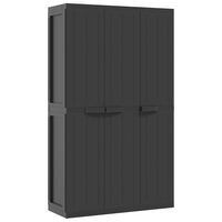 vidaXL Outdoor Storage Cabinet Black 97x37x165 cm PP