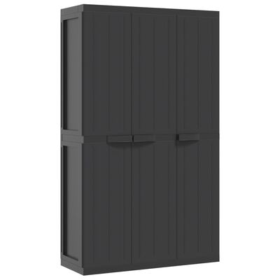 vidaXL Outdoor Storage Cabinet Black 97x37x165 cm PP