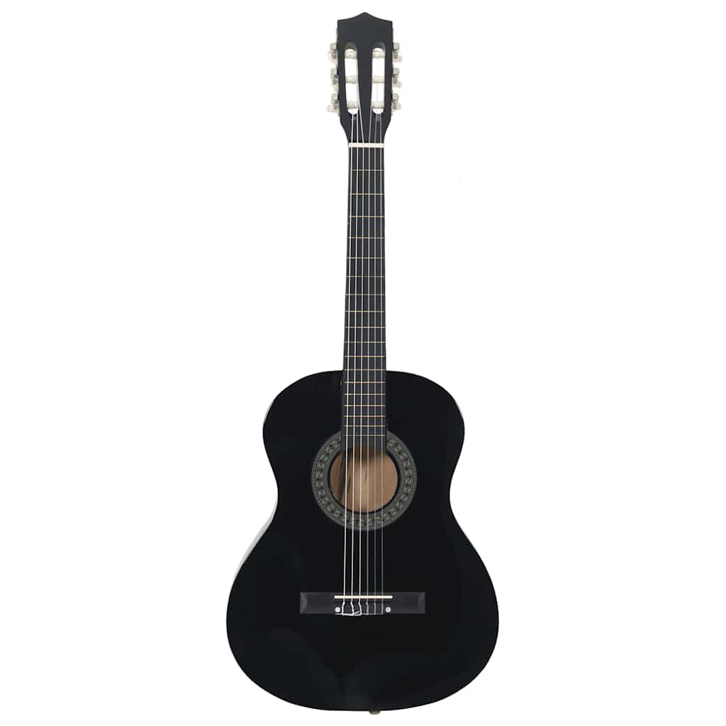 vidaXL 8 Piece Classical Guitar Beginner Set Black 3/4 36"