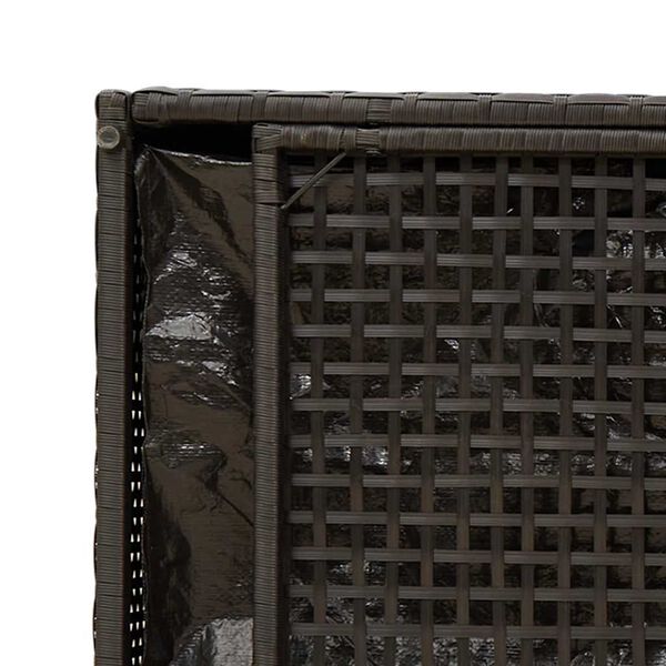 vidaXL Outdoor Storage Bench with Cushion Black 100 cm Poly Rattan