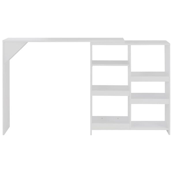 vidaXL Bar Table with Moveable Shelf White 138x39x110 cm