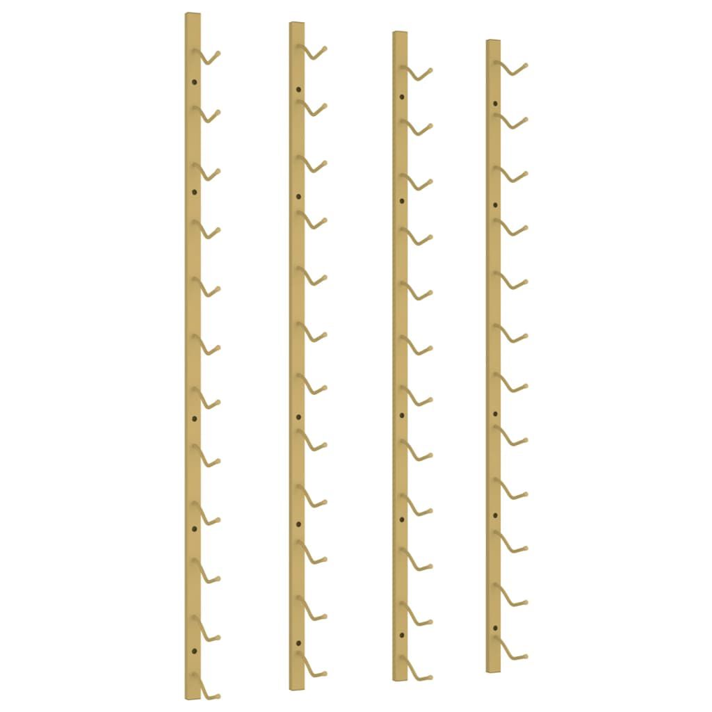 vidaXL Wall Mounted Wine Rack for 12 Bottles 2 pcs Gold Iron