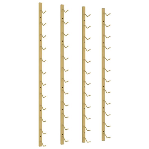 vidaXL Wall Mounted Wine Rack for 12 Bottles 2 pcs Gold Iron