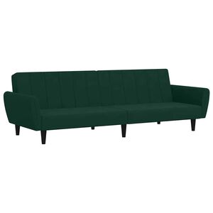 vidaXL 2-Seater Sofa Bed Dark Green Velvet