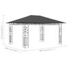 vidaXL Gazebo with Mosquito Net 4x3x2.73 m Anthracite 180 g/m&sup2;