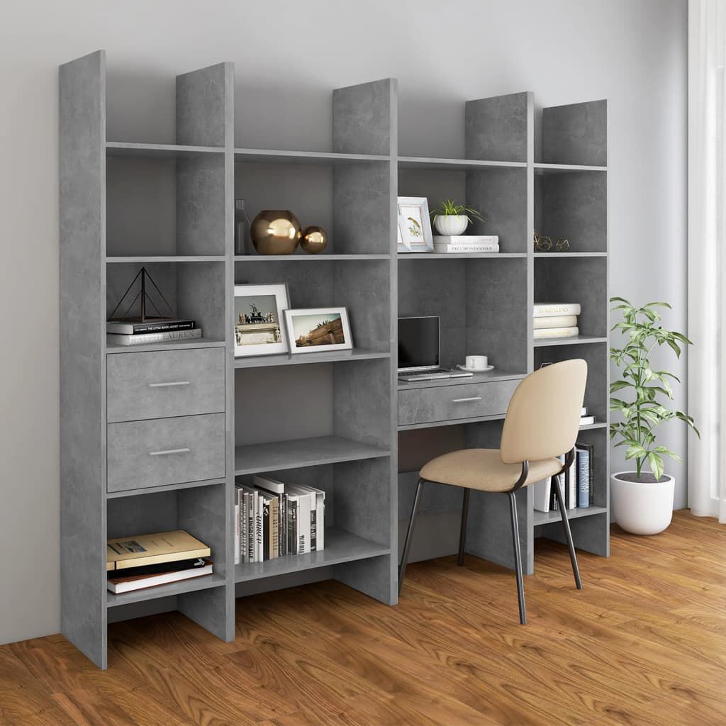 vidaXL Book Cabinet Concrete Grey 60x35x180 cm Engineered Wood