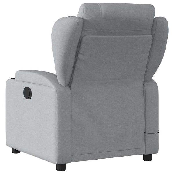 vidaXL Massage Recliner Chair Light Grey Fabric