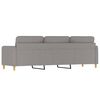 vidaXL 3-Seater Sofa Light Grey 210 cm Fabric