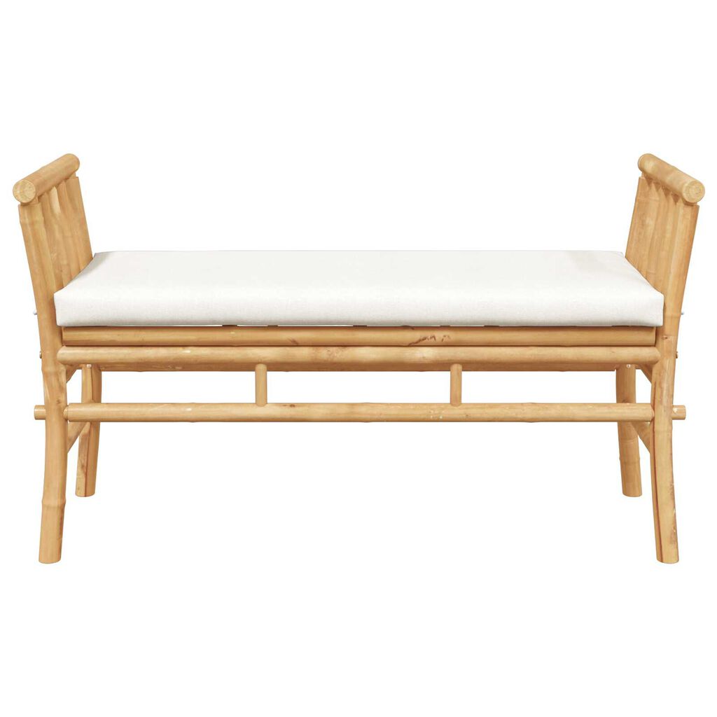 vidaXL Garden Bench with Cushion 110 cm Bamboo