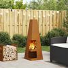 vidaXL Fire Pit Brown 35 x 35 x 100 cm Weathering steel