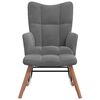 vidaXL Rocking Chair with a Stool Dark Grey Velvet