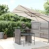 vidaXL 5 Piece Garden Bar Set with Cushions Grey Poly Rattan