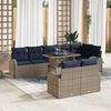 vidaXL Garden Sofa Set 9 pcs Grey and navy blue 100 x 55 x 73 cm