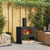 vidaXL Fire Pit Black 60 x 40 x 96 cm Cold-rolled steel