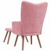 vidaXL Relaxing Chair with a Stool Pink Velvet