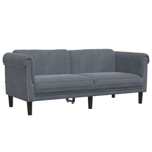 vidaXL Sofa 2-Seater Dark Grey Velvet