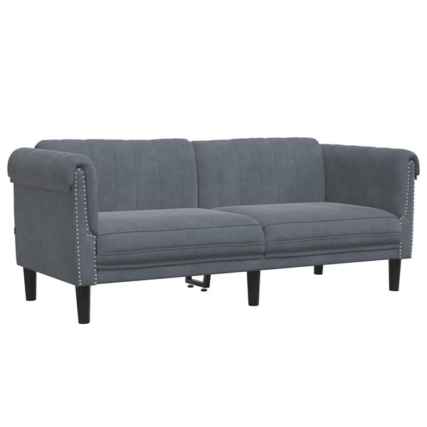 vidaXL Sofa 2-Seater Dark Grey Velvet