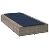 vidaXL Sunbed with Floating Cushion Grey Poly Rattan