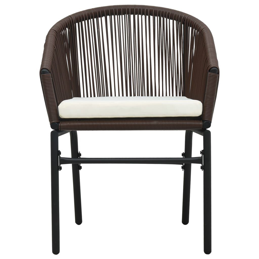 vidaXL Garden Chairs 2 pcs Brown PE Rattan