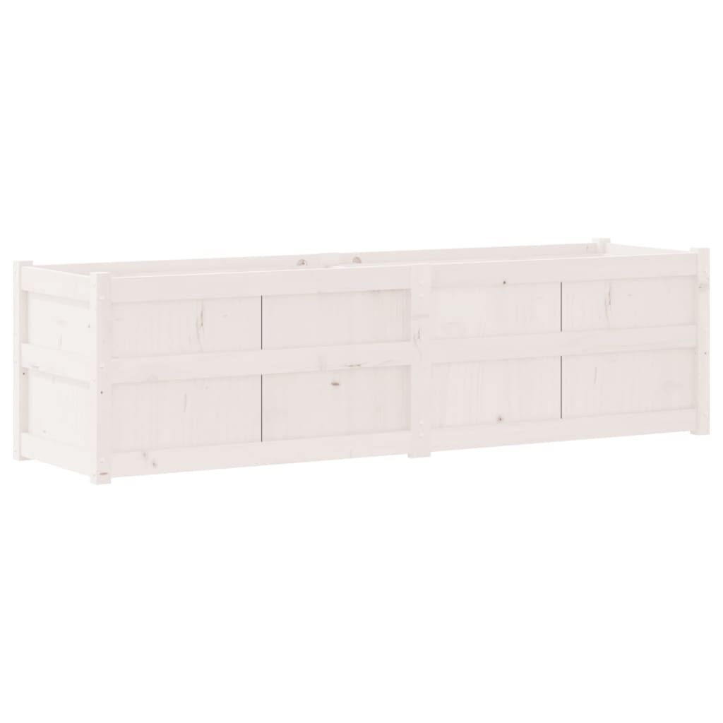 vidaXL Garden Planter White 180x50x50 cm Solid Wood Pine