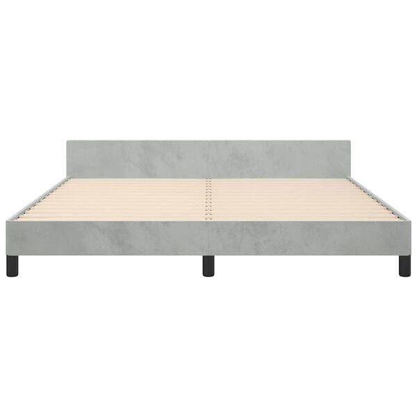 vidaXL Bed Frame without Mattress Light Grey 193x203 cm Velvet