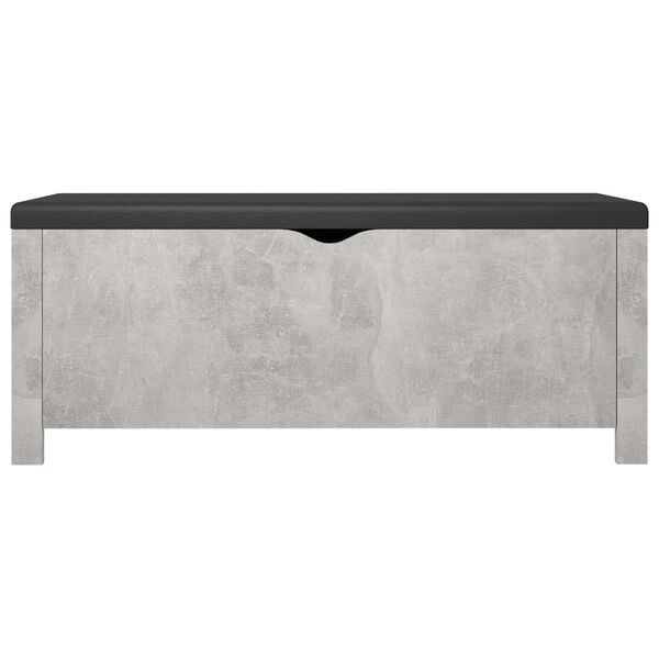 vidaXL Storage Box with Cushion Concrete Grey 105x40x45 cm