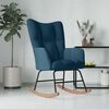 vidaXL Rocking Chair Blue Velvet