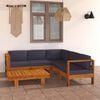 vidaXL 6 Piece Garden Lounge Set with Dark Grey Cushions Acacia Wood