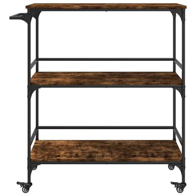 vidaXL Kitchen Trolley Smoked Oak 100.5x50x105 cm Engineered Wood